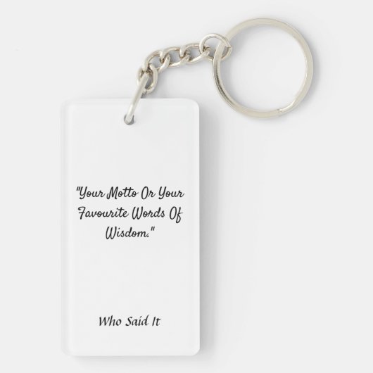 Dein Motto zitiert Deine Weisheitsworte Schlüsselanhänger (Rückseite)