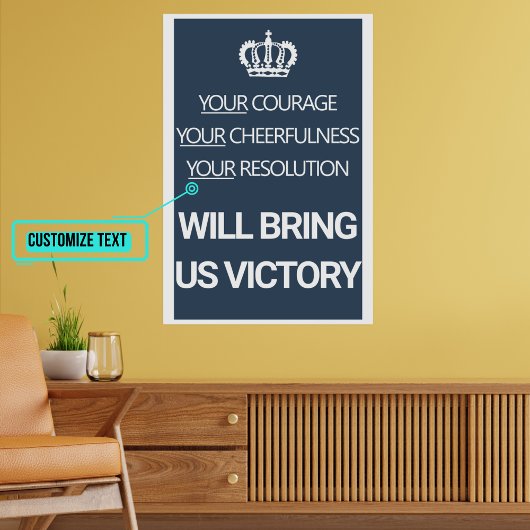 Dein Mut Deine Freude Vintag britisch Poster