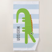 Dein Name | Am Strand Alligator Strandtuch (Vorderseite)