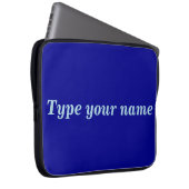 Dein Name auf blauem Laptop Sleeve (Vorne Rechts)