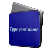 Dein Name auf blauem Laptop Sleeve (Vorderseite Links)