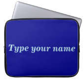 Dein Name auf blauem Laptop Sleeve (Vorderseite)