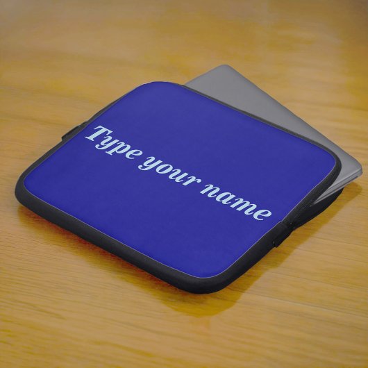 Dein Name auf blauem Laptop Sleeve