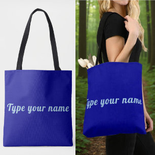 Dein Name auf blauem Tragetasche Tasche