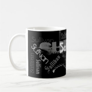 Dein Name auf deinem edlen schwarzen Design Becher Kaffeetasse