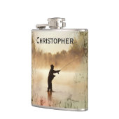 Dein Name auf Gone Fishing Flask Flachmann (Links)