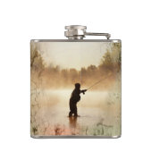 Dein Name auf Gone Fishing Flask Flachmann (Rückseite)