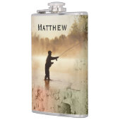 Dein Name auf Gone Fishing Flask Flachmann (Links)