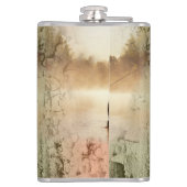 Dein Name auf Gone Fishing Flask Flachmann (Rückseite)