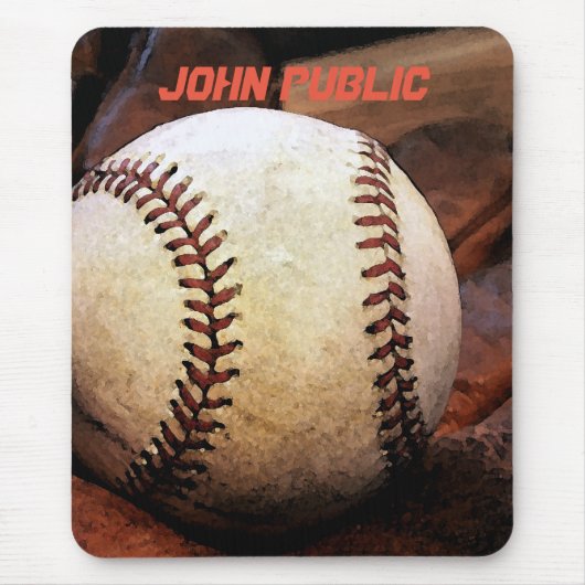 Dein Name Benutzerdefinierte Baseball-Kunstwerke Mousepad (Vorne)