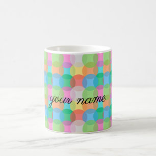 dein Name bunte Kreisringe Muster Kaffeetasse