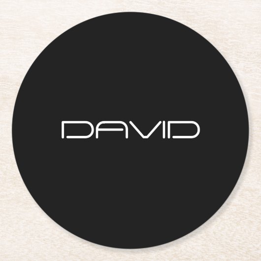 Dein Name | Cool Stylisierbarer, benutzerdefinierb Runder Pappuntersetzer (Vorderseite)