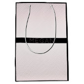 Dein Name | Dünne Weiß und Rose Ombre Streifen #2 Mittlere Geschenktüte (Vorderseite)