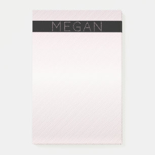 Dein Name Dünne weiße und dezent rosa Ombre-Stre Post-it Klebezettel