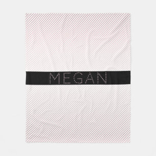 Dein Name Dünnweiß und sublette Rose Ombre Strei Fleecedecke