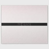 Dein Name | Dünnweiß und sublette Rose Ombre Strei Geschenkpapier (Flach)