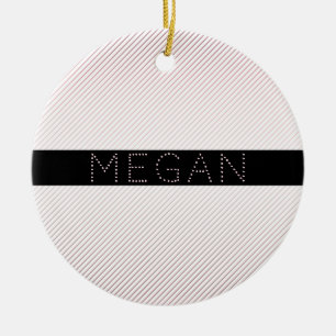 Dein Name Dünnweiß und sublette Rose Ombre Strei Keramik Ornament