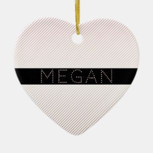 Dein Name Dünnweiß und sublette Rose Ombre Strei Keramik Ornament