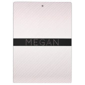 Dein Name | Dünnweiß und sublette Rose Ombre Strei Klemmbrett (Rückseite)