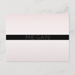 Dein Name   Dünnweiß und sublette Rose Ombre Strei Postkarte