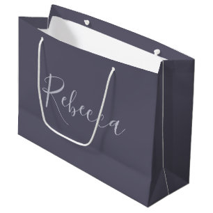 Dein Name Elegante Lavendel-Schrift auf nebligem Große Geschenktüte