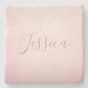 Dein Name Elegante Schrift Soft Ombre Steinuntersetzer