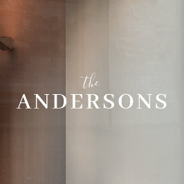 Dein Name | Elegante weiße Zuhause Eintrittstür Fensteraufkleber