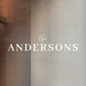 Dein Name | Elegante weiße Zuhause Eintrittstür Fensteraufkleber