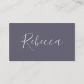 Dein Name | Elegantes Lavenderskript auf Hazy Lila Begleitkarte (Vorderseite)