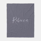 Dein Name | Elegantes Lavenderskript auf Hazy Lila Fleecedecke (Vorderseite)