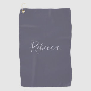 Dein Name Elegantes Lavenderskript auf Hazy Lila Golfhandtuch