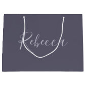 Dein Name | Elegantes Lavenderskript auf Hazy Lila Große Geschenktüte (Vorderseite)