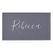 Dein Name | Elegantes Lavenderskript auf Hazy Lila Namenschild (Vorderseite)