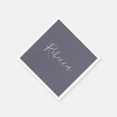 Dein Name | Elegantes Lavenderskript auf Hazy Lila Serviette (Ecke)