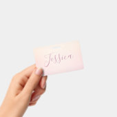 Dein Name | Elegantes Script Soft Ombre Ausweis (Handheld)