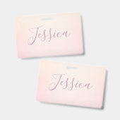 Dein Name | Elegantes Script Soft Ombre Ausweis (Vorder- & Rückseite)
