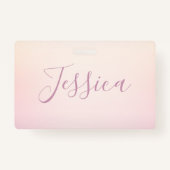 Dein Name | Elegantes Script Soft Ombre Ausweis (Rückseite)