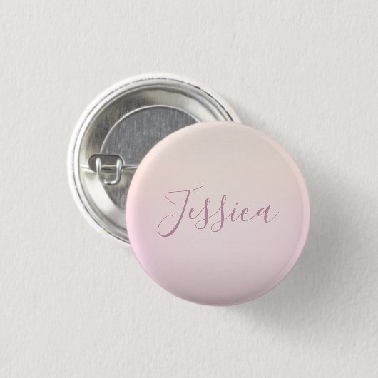 Dein Name | Elegantes Script Soft Ombre Button (Vorne & Hinten)