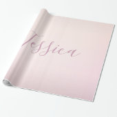 Dein Name | Elegantes Script Soft Ombre Geschenkpapier (Ungerollt)