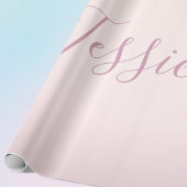 Dein Name | Elegantes Script Soft Ombre Geschenkpapier
