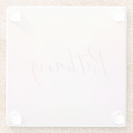 Dein Name | Elegantes Script Soft Ombre Glasuntersetzer (Rückseite)