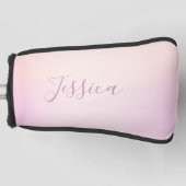 Dein Name | Elegantes Script Soft Ombre Golf Headcover (Vorderseite)