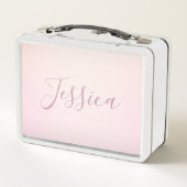 Dein Name | Elegantes Script Soft Ombre Metall Brotdose (Rückseite)