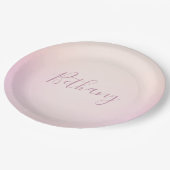 Dein Name | Elegantes Script Soft Ombre Pappteller (Schrägansicht)