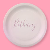 Dein Name | Elegantes Script Soft Ombre Pappteller