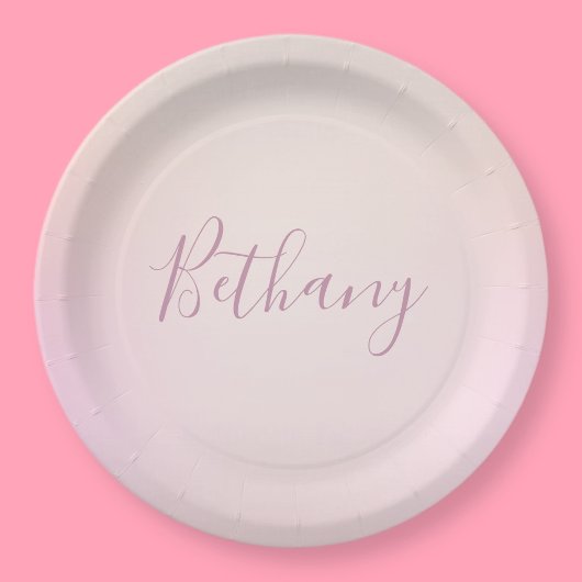 Dein Name | Elegantes Script Soft Ombre Pappteller