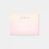 Dein Name | Elegantes Script Soft Ombre Post-it Klebezettel (Vorderseite)