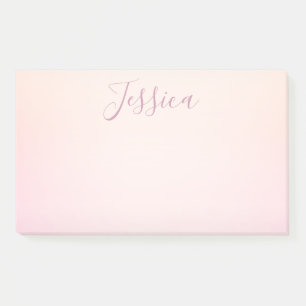 Dein Name Elegantes Script Soft Ombre Post-it Klebezettel