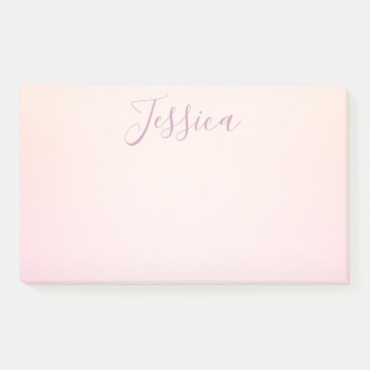 Dein Name | Elegantes Script Soft Ombre Post-it Klebezettel (Vorderseite)