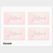Dein Name | Elegantes Script Soft Ombre Rechteckiger Aufkleber (Blatt)